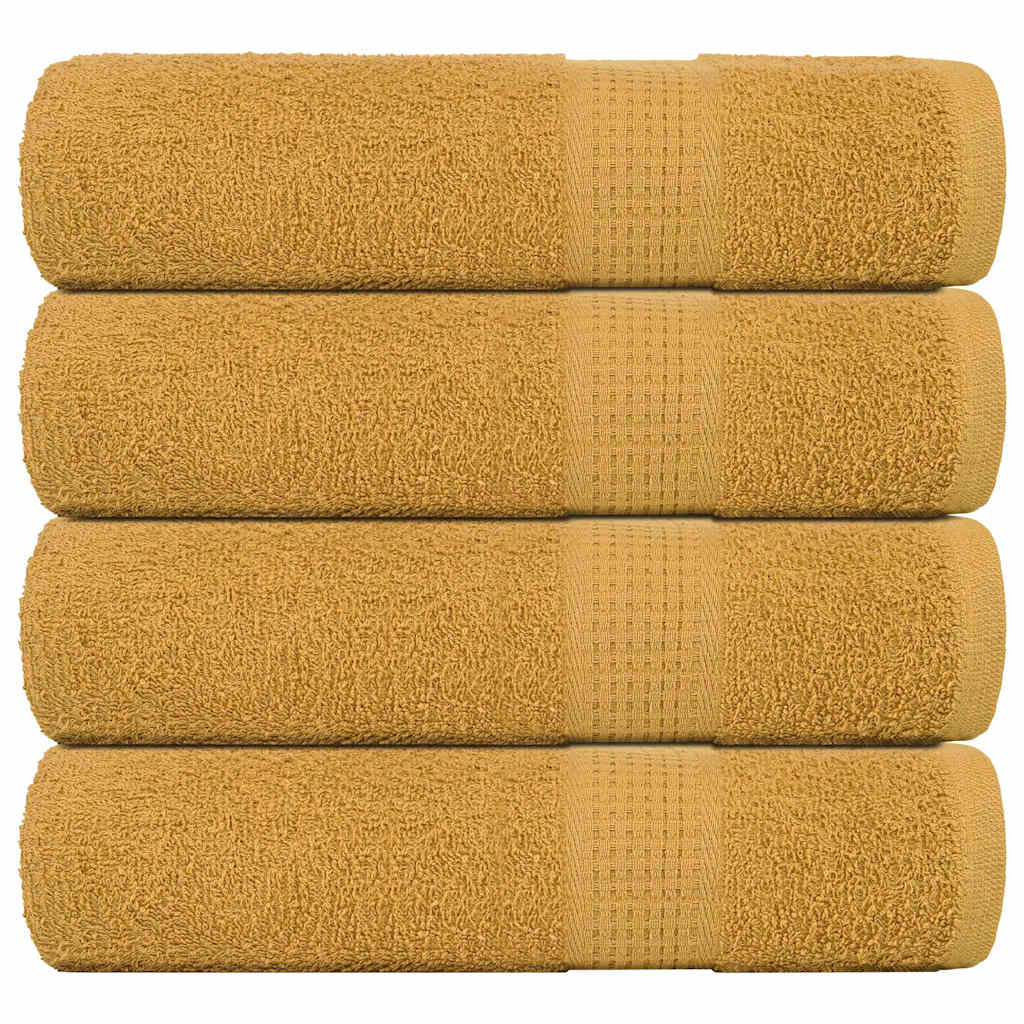 Handdoeken 4 st 50x100 cm 360 g/m² 100% katoen goudkleurig