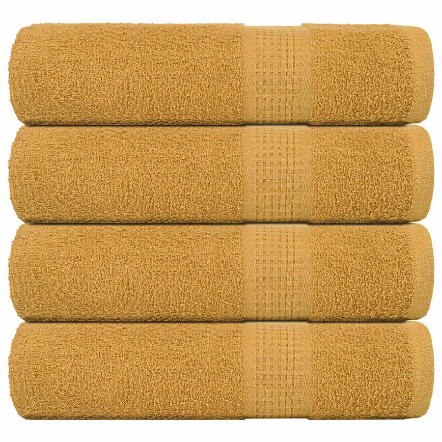 Handdoeken 4 st 50x100 cm 360 g/m² 100% katoen goudkleurig