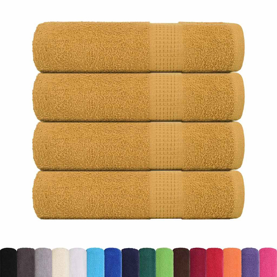 Handdoeken 4 st 50x100 cm 360 g/m² 100% katoen goudkleurig