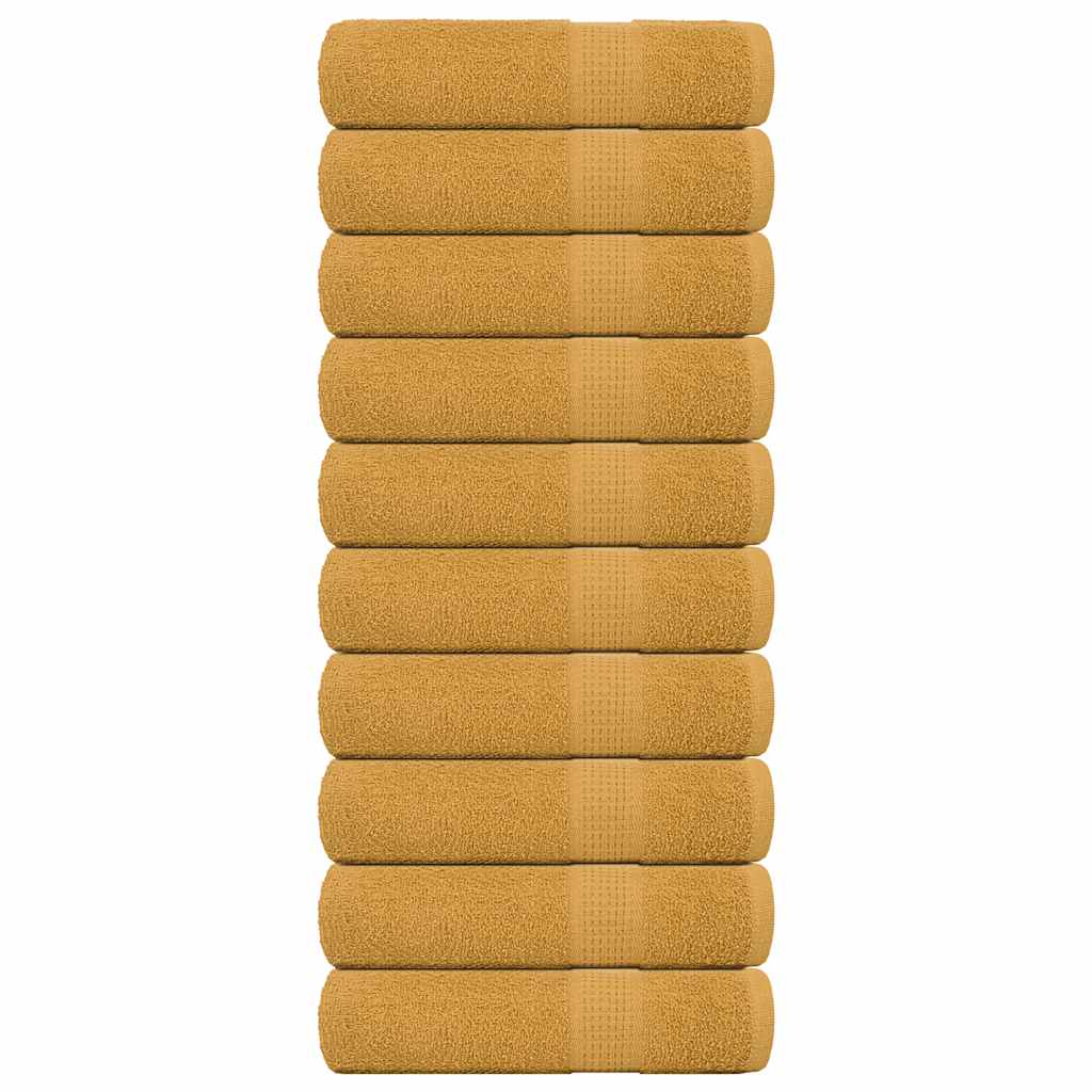 Handdoeken 10 st 50x100 cm 360 g/m² 100% katoen goudkleurig