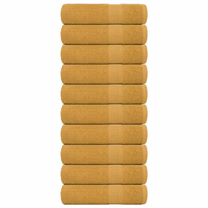 Handdoeken 10 st 50x100 cm 360 g/m² 100% katoen goudkleurig