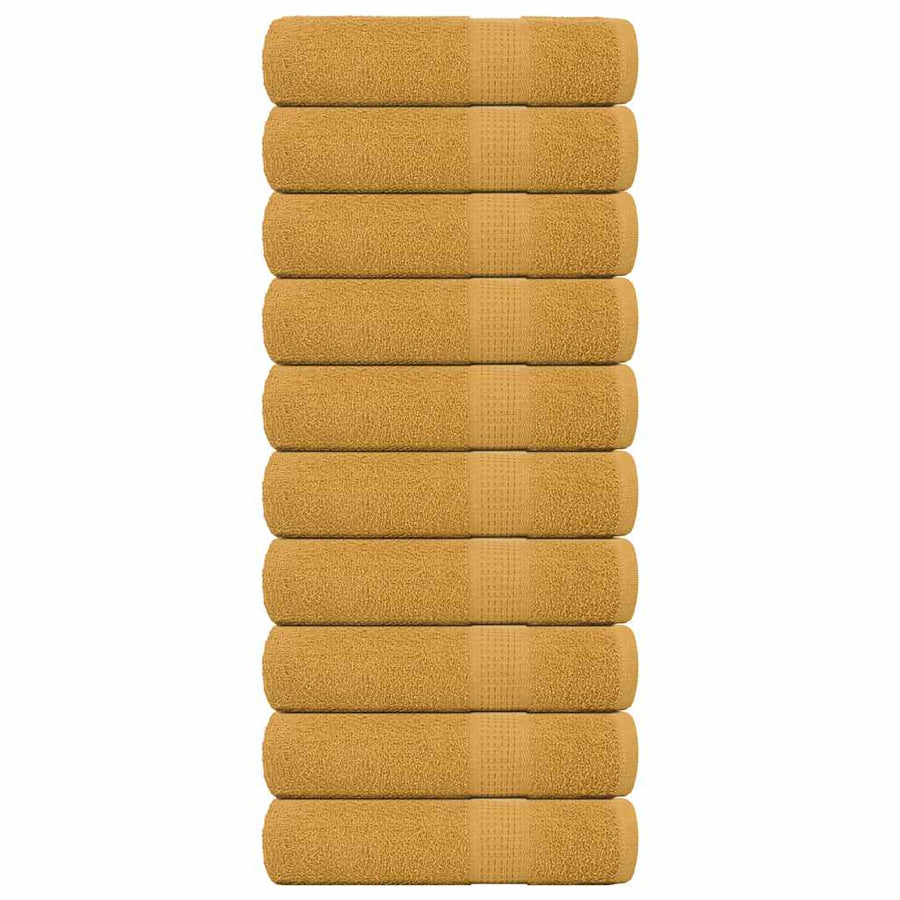 Handdoeken 10 st 50x100 cm 360 g/m² 100% katoen goudkleurig
