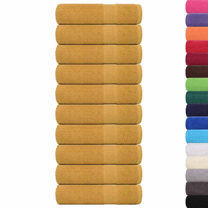 Handdoeken 10 st 50x100 cm 360 g/m² 100% katoen goudkleurig