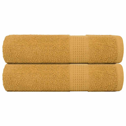 Douchehanddoeken 2 st 70x140cm 360 g/m² 100% katoen goudkleurig