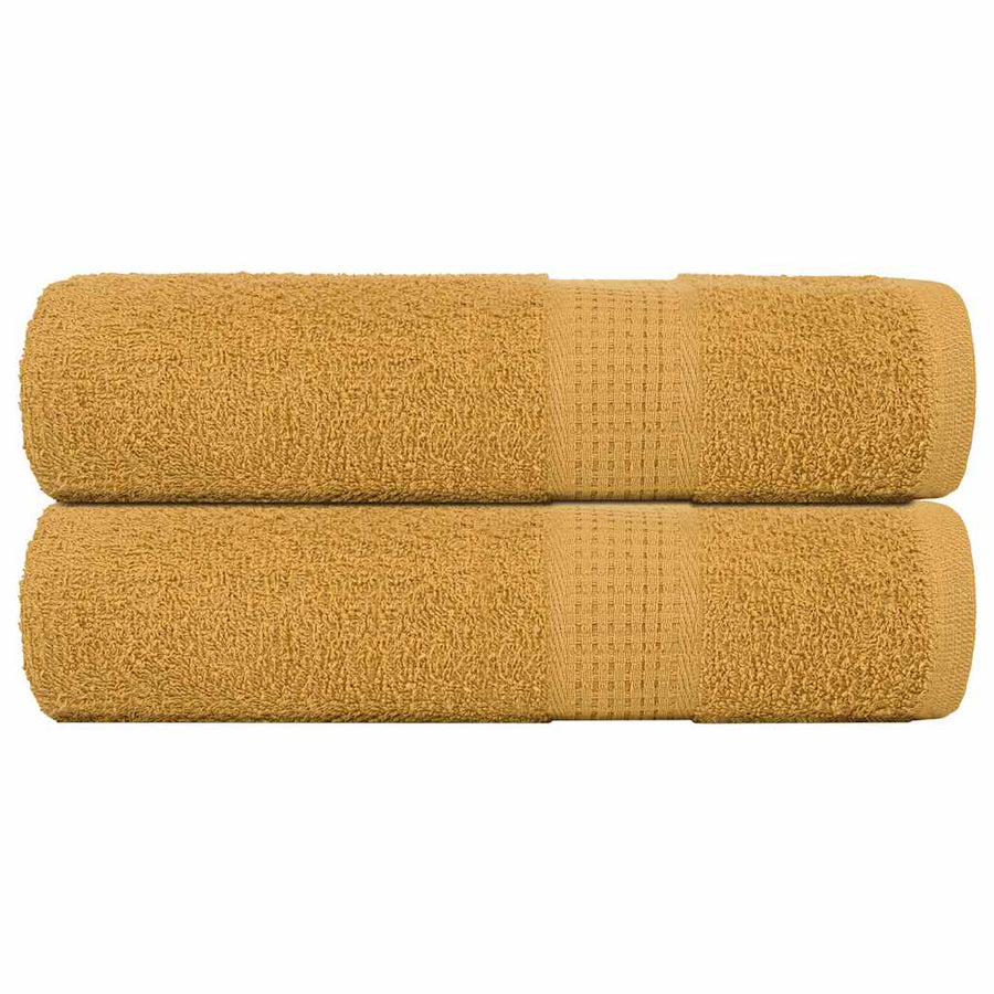Douchehanddoeken 2 st 70x140cm 360 g/m² 100% katoen goudkleurig