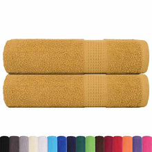 Douchehanddoeken 2 st 70x140cm 360 g/m² 100% katoen goudkleurig