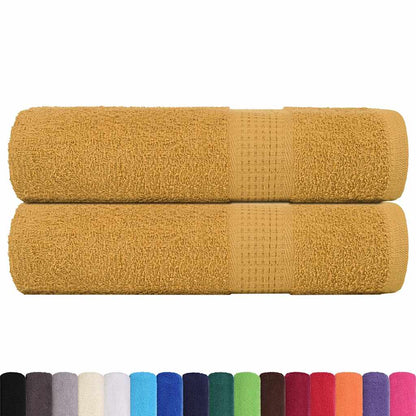 Douchehanddoeken 2 st 70x140cm 360 g/m² 100% katoen goudkleurig