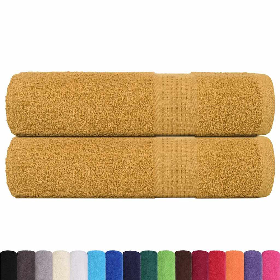 Douchehanddoeken 2 st 70x140cm 360 g/m² 100% katoen goudkleurig