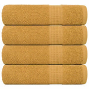 Douchehanddoeken goud 4 st 70x140 cm 360 g/m²