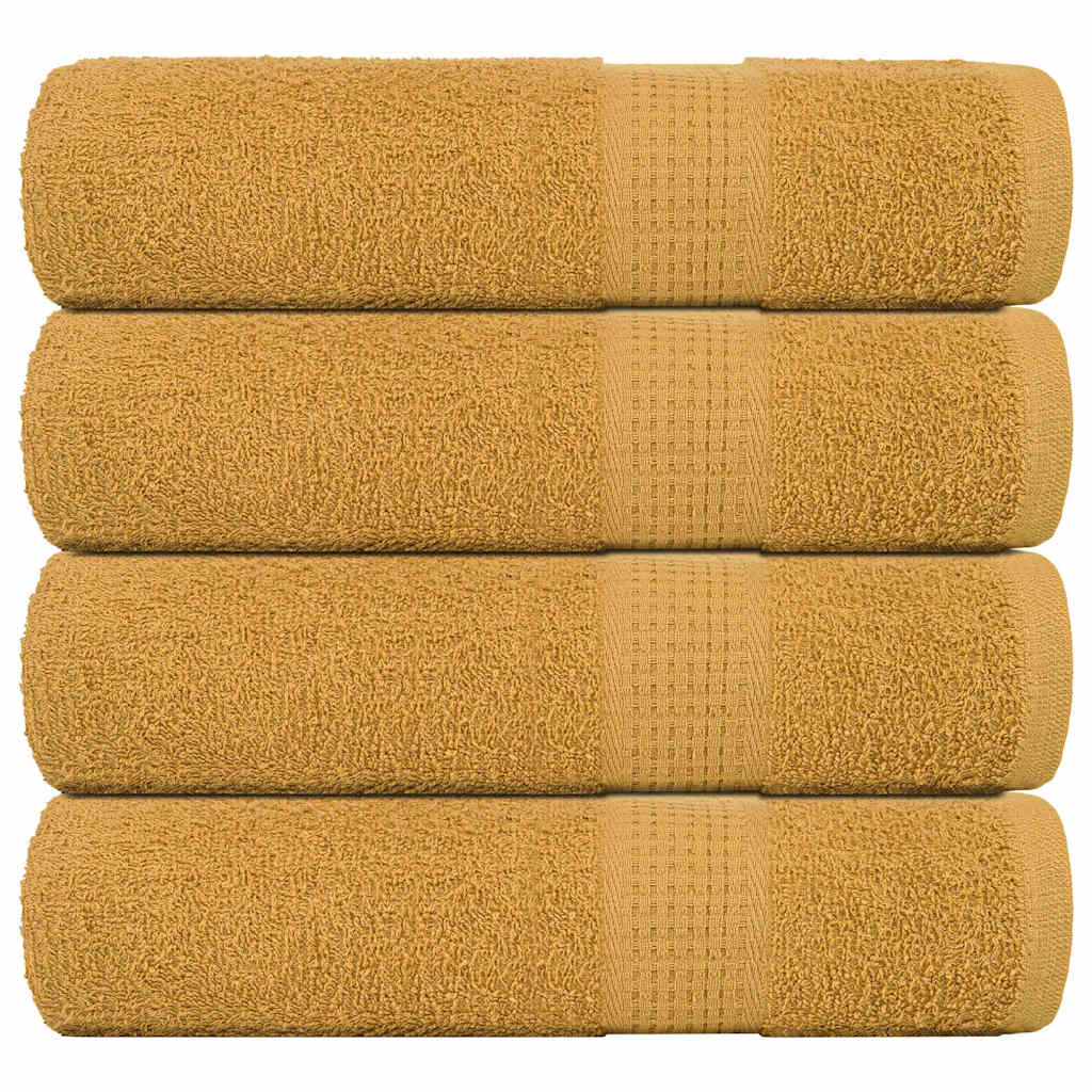 Douchehanddoeken 4 st 70x140cm 360 g/m² 100% katoen goudkleurig