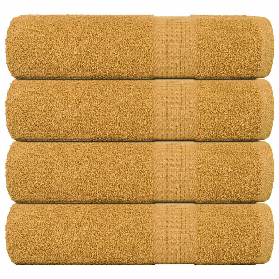 Douchehanddoeken 4 st 70x140cm 360 g/m² 100% katoen goudkleurig