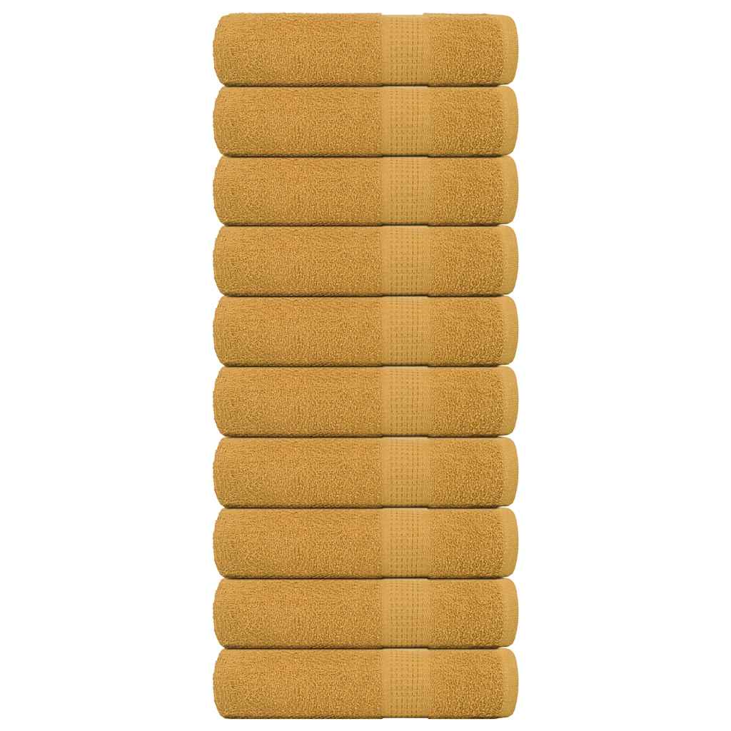 Douchehanddoeken 10 st 70x140cm 360g/m² 100% katoen goudkleurig