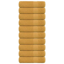 Douchehanddoeken 10 st 70x140cm 360g/m² 100% katoen goudkleurig