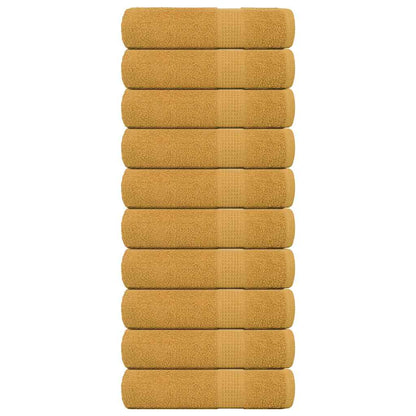 Douchehanddoeken 10 st 70x140cm 360g/m² 100% katoen goudkleurig