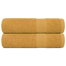 Badhanddoeken 2 st 100x150 cm 360 g/m² 100% katoen goudkleurig