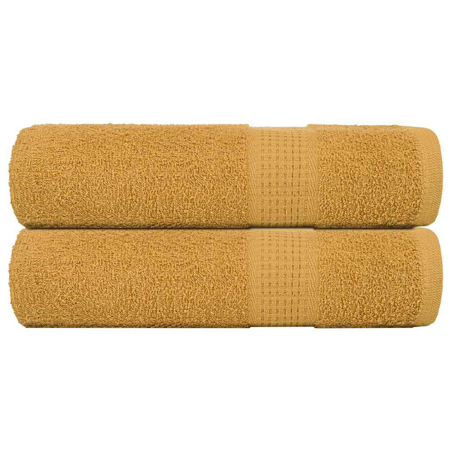 Badhanddoeken 2 st 100x150 cm 360 g/m² 100% katoen goudkleurig