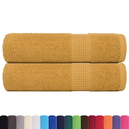 Badhanddoeken 2 st 100x150 cm 360 g/m² 100% katoen goudkleurig