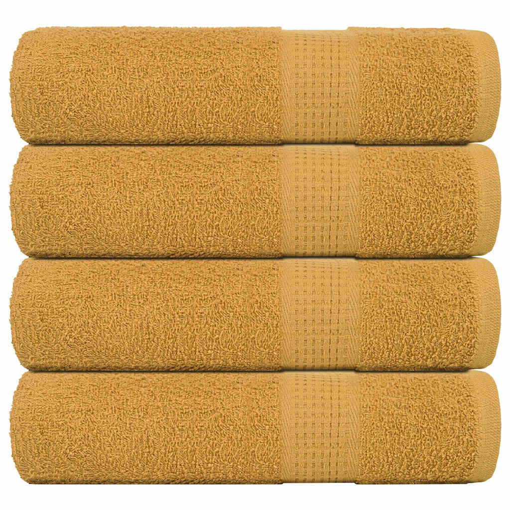 Badhanddoeken 4 st 100x150 cm 360 g/m² 100% katoen goudkleurig