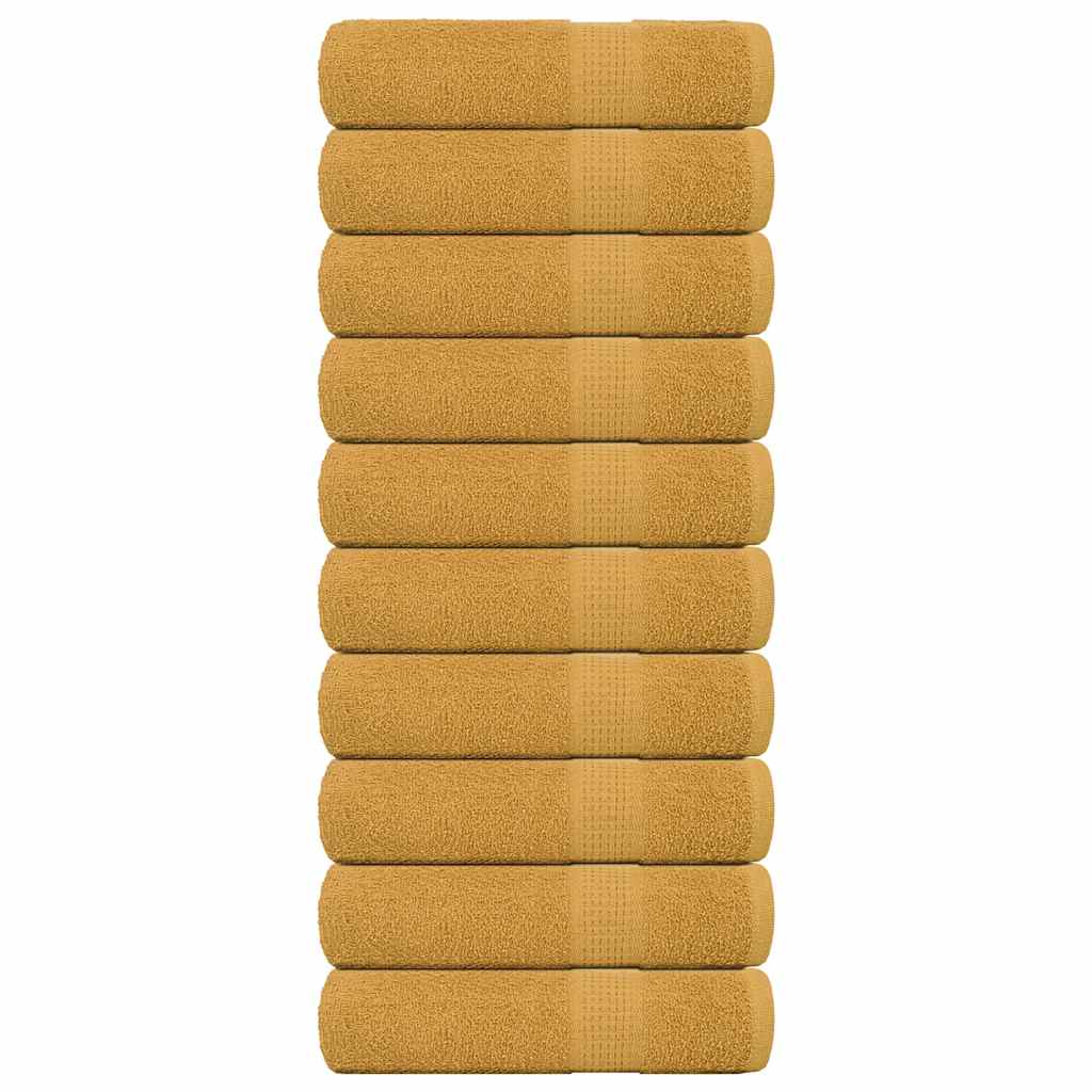 Badhanddoeken 10 st 100x150 cm 360 g/m² 100% katoen goudkleurig