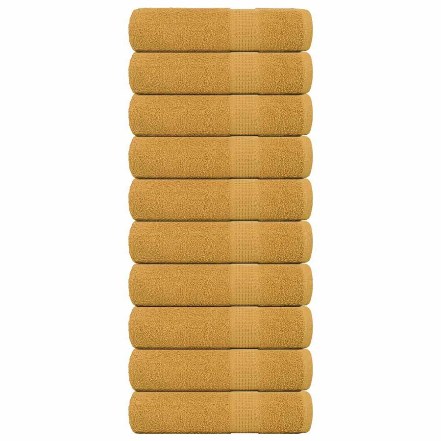 Badhanddoeken 10 st 100x150 cm 360 g/m² 100% katoen goudkleurig