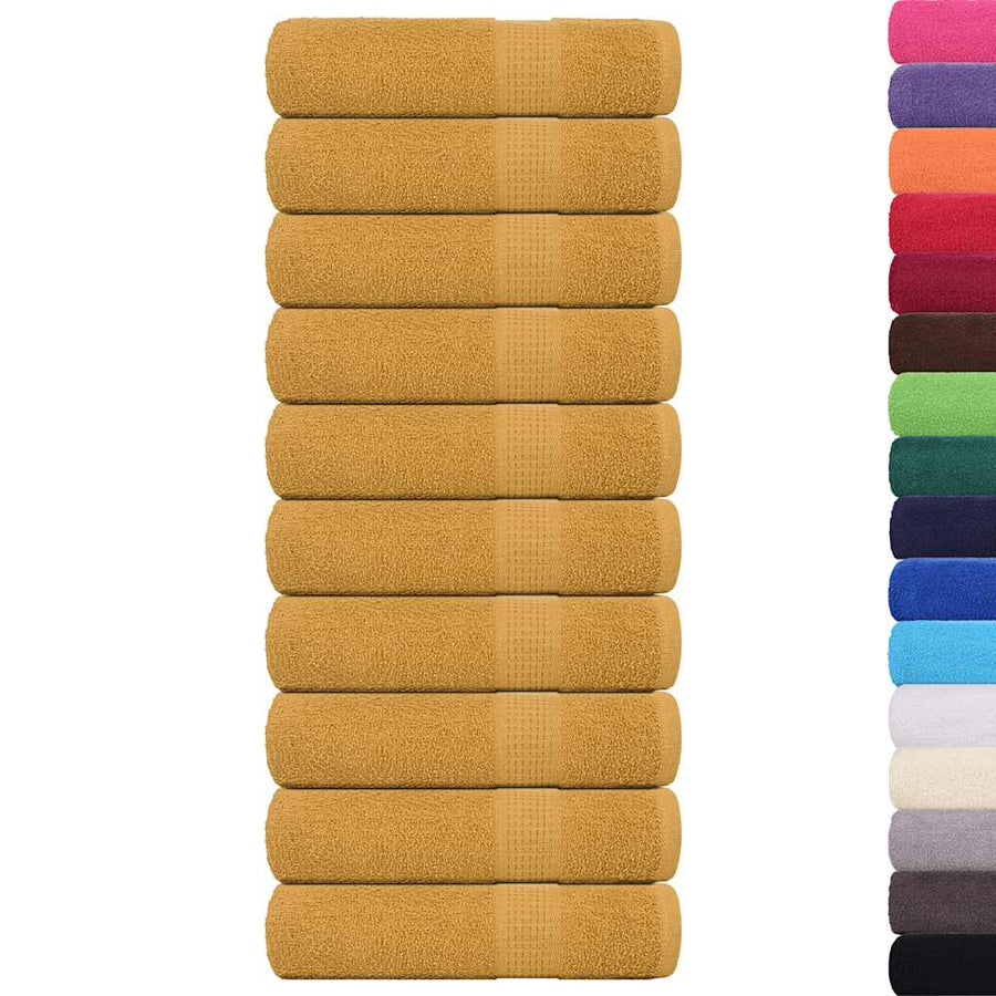 Badhanddoeken 10 st 100x150 cm 360 g/m² 100% katoen goudkleurig