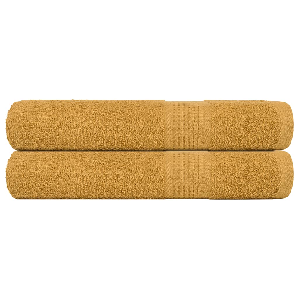 Saunahanddoeken 2 st 80x200 cm 360 g/m² 100% katoen goudkleurig