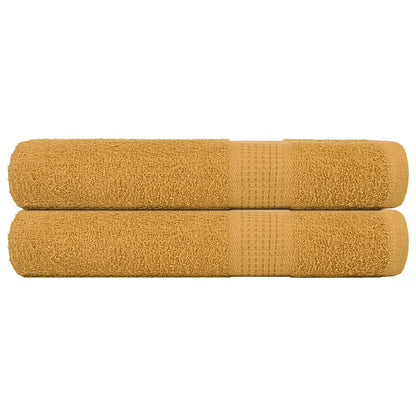 Saunahanddoeken 2 st 80x200 cm 360 g/m² 100% katoen goudkleurig