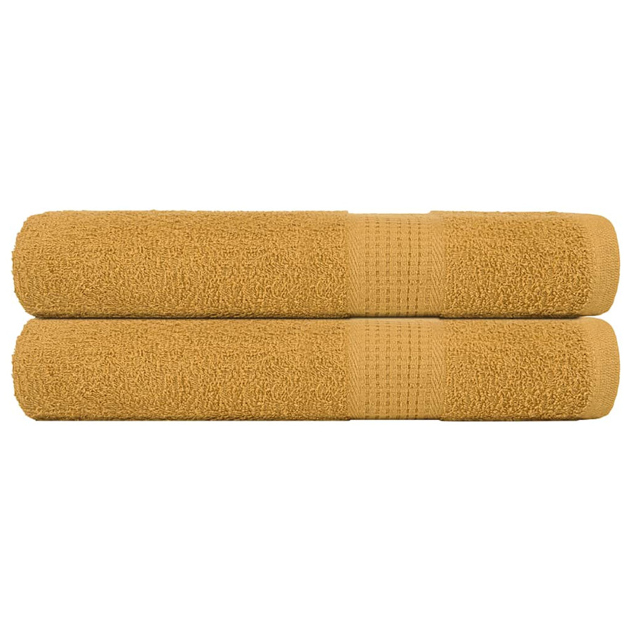 Saunahanddoeken 2 st 80x200 cm 360 g/m² 100% katoen goudkleurig