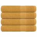 Saunahanddoeken FROGN 4 st 80x200 cm 360 g/m² goud