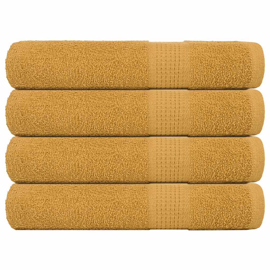 Saunahanddoeken 4 st 80x200 cm 360 g/m² 100% katoen goudkleurig