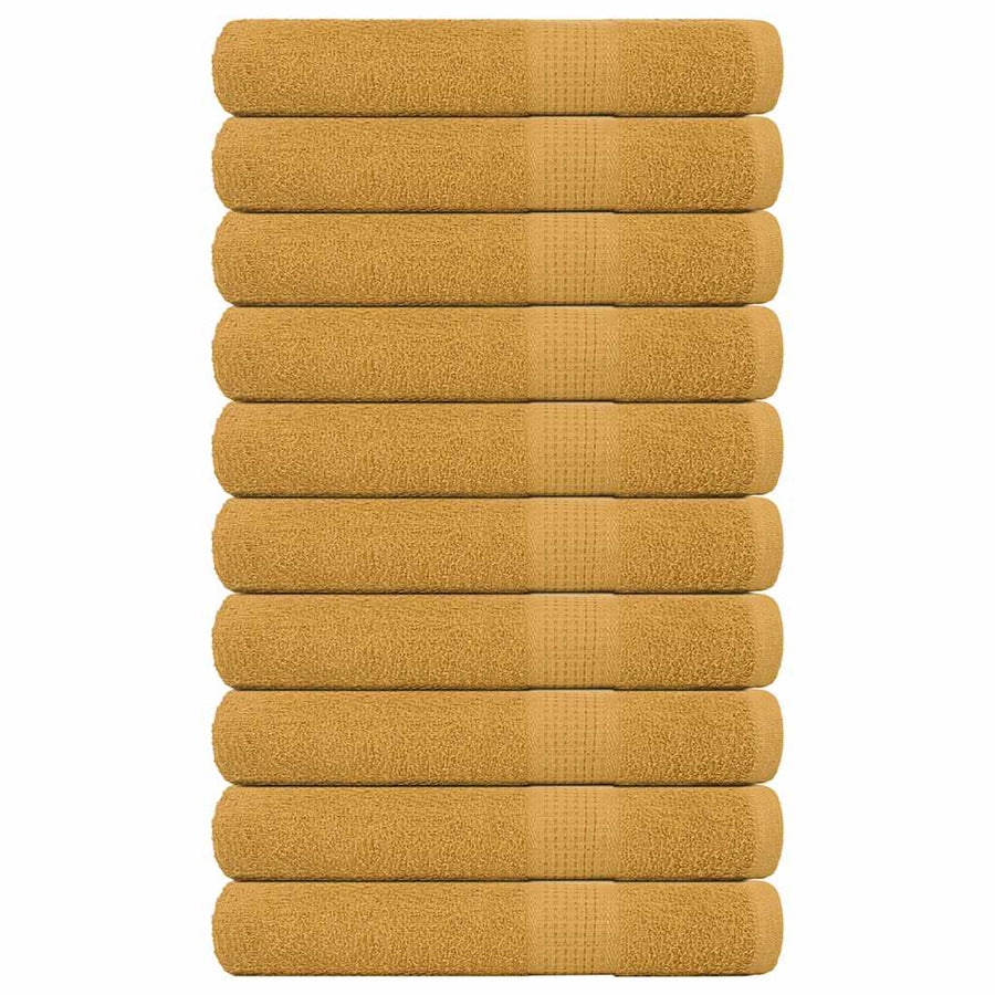Saunahanddoeken 10 st 80x200cm 360 g/m² 100% katoen goudkleurig