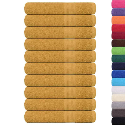 Saunahanddoeken 10 st 80x200cm 360 g/m² 100% katoen goudkleurig