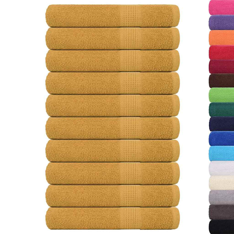 Saunahanddoeken 10 st 80x200cm 360 g/m² 100% katoen goudkleurig