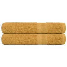 Handdoeken 2 st 100x200 cm 360 g/m² 100% katoen goudkleurig