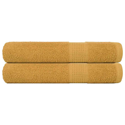 Handdoeken 2 st 100x200 cm 360 g/m² 100% katoen goudkleurig