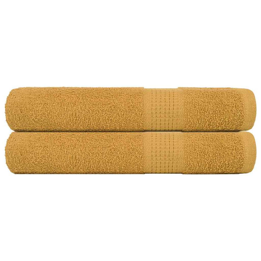 Handdoeken 2 st 100x200 cm 360 g/m² 100% katoen goudkleurig