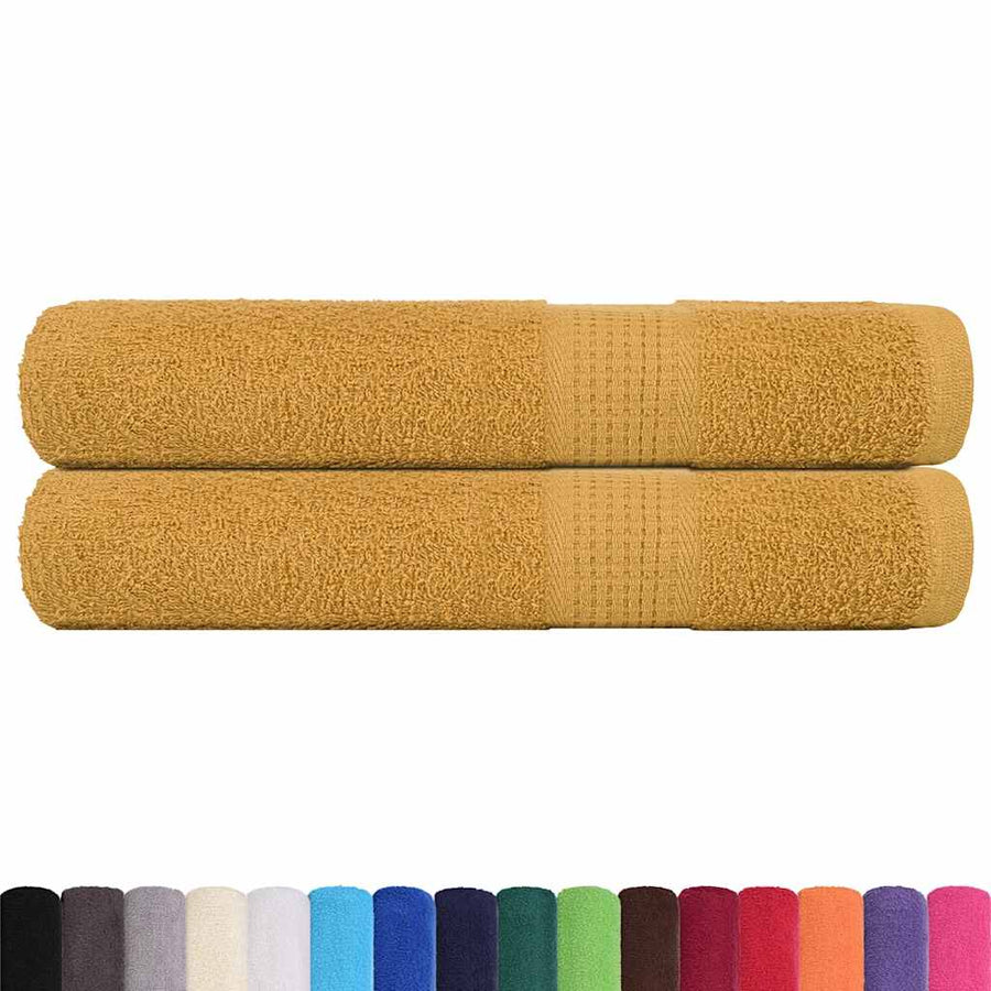 Handdoeken 2 st 100x200 cm 360 g/m² 100% katoen goudkleurig