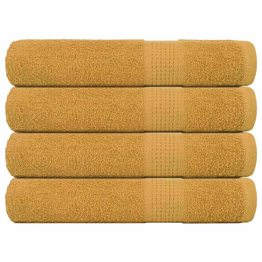 Handdoeken 4 st 100x200 cm 360 g/m² 100% katoen goudkleurig