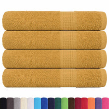 Handdoeken 4 st 100x200 cm 360 g/m² 100% katoen goudkleurig