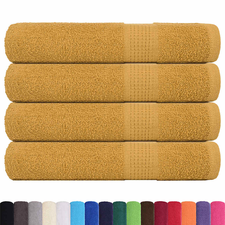 Handdoeken 4 st 100x200 cm 360 g/m² 100% katoen goudkleurig