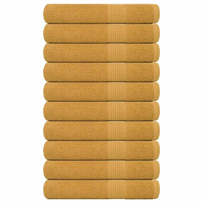 Handdoeken 10 st 100x200 cm 360 g/m² 100% katoen goudkleurig