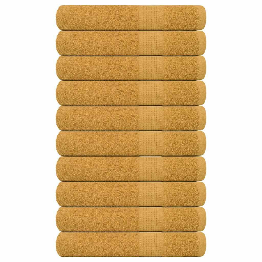 Handdoeken 10 st 100x200 cm 360 g/m² 100% katoen goudkleurig