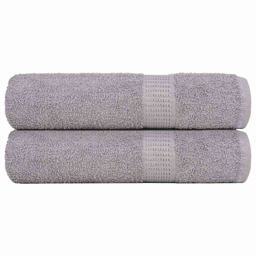 Douchehanddoeken 2 st 70x140 cm 360 g/m² 100% katoen grijs