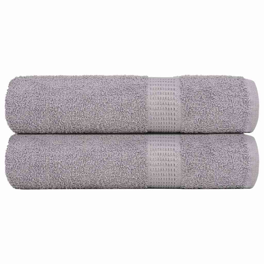 Douchehanddoeken 2 st 70x140 cm 360 g/m² 100% katoen grijs