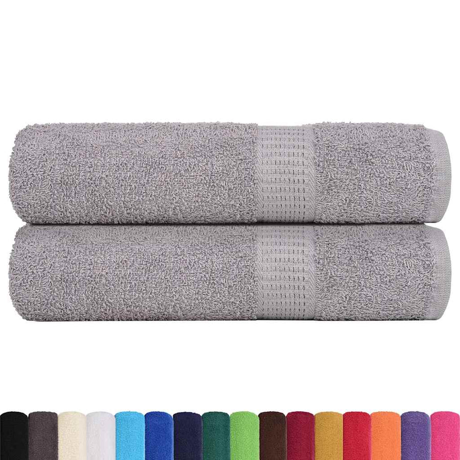 Douchehanddoeken 2 st 70x140 cm 360 g/m² 100% katoen grijs