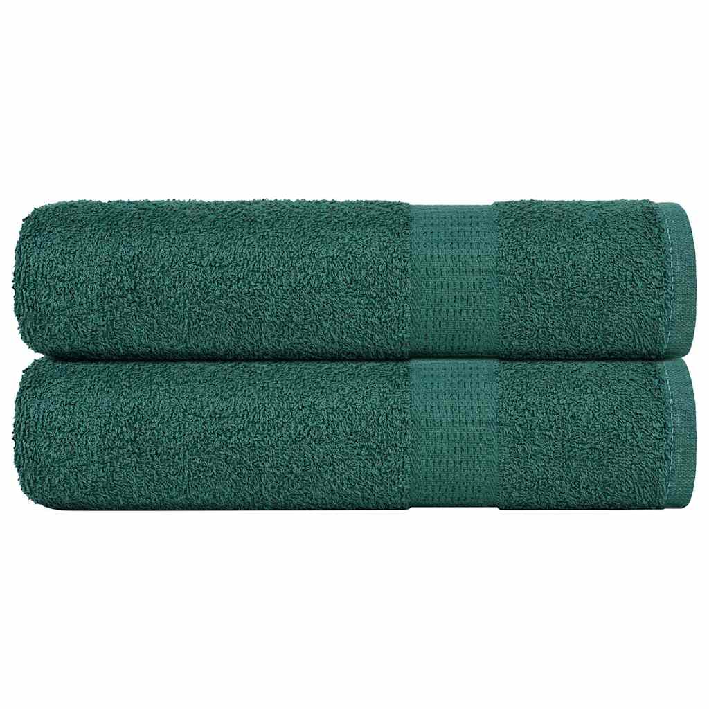 Douchehanddoeken 2 st 70x140 cm 360 g/m² 100% katoen groen