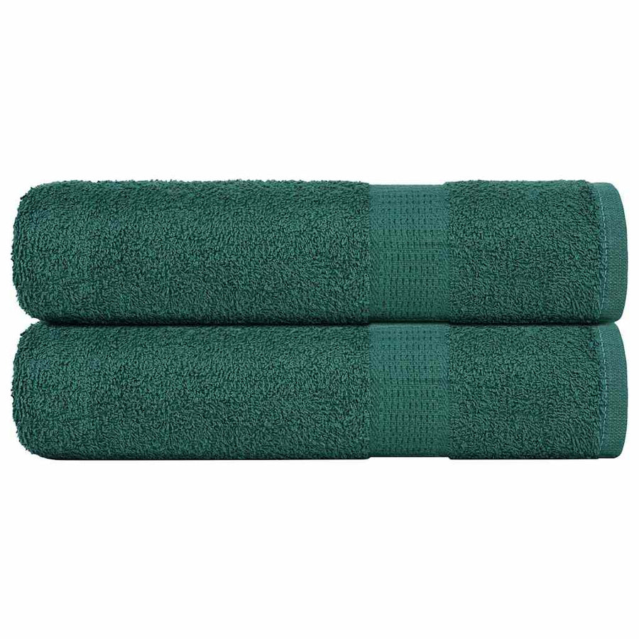 Douchehanddoeken 2 st 70x140 cm 360 g/m² 100% katoen groen