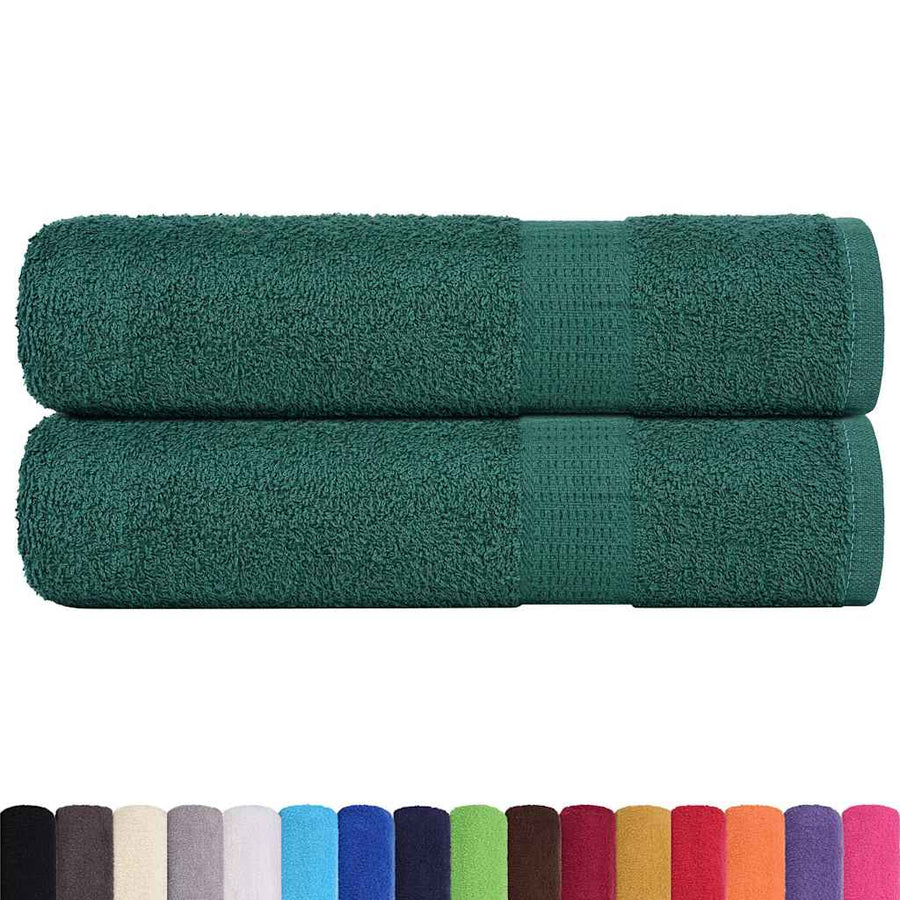 Douchehanddoeken 2 st 70x140 cm 360 g/m² 100% katoen groen