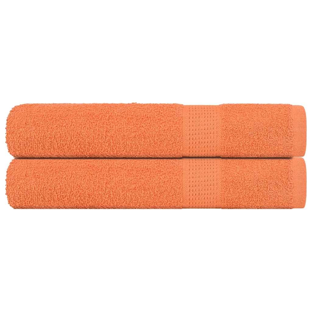 Saunahanddoeken 2 st 80x200 cm 360 g/m² 100% katoen oranje