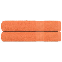 Saunahanddoeken 2 st 80x200 cm 360 g/m² 100% katoen oranje